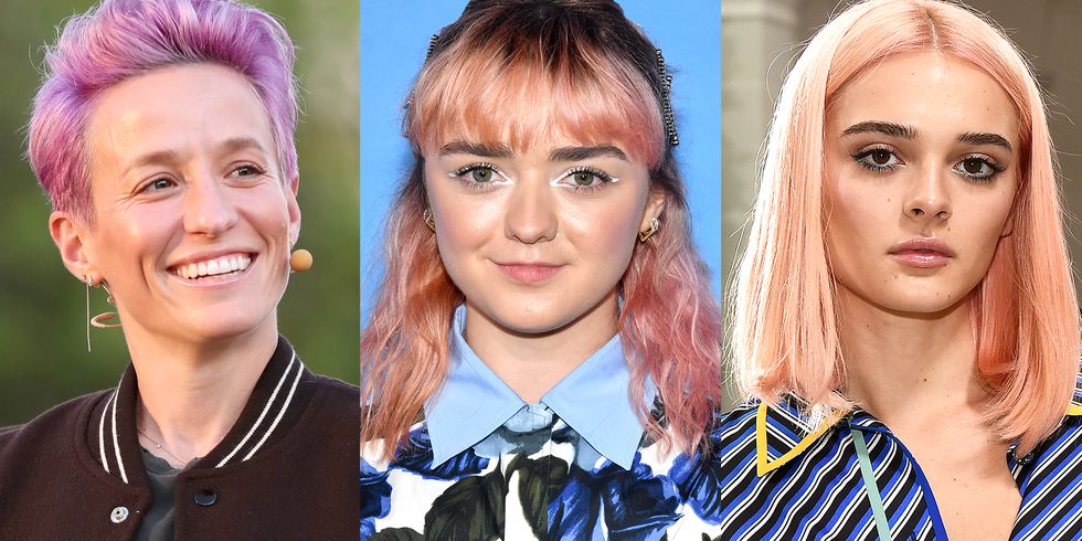  Tres mujeres con el cabello color  Invierno Rosé 
