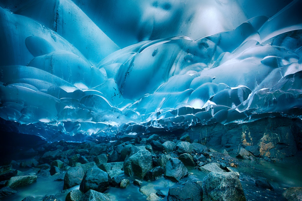 Cuevas de hielo de Mendenhall; Juneau, Alaska