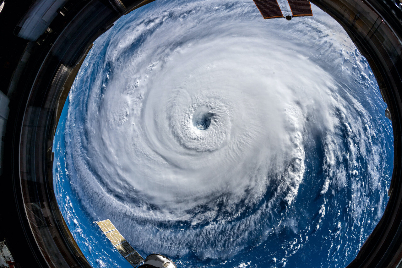 Un ciclón tropical visto desde el espacio