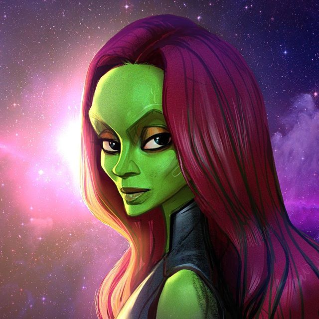 Gamora |:  23 héroes de Marvel reinventados por Xi Ding |:  bayas de cerebro