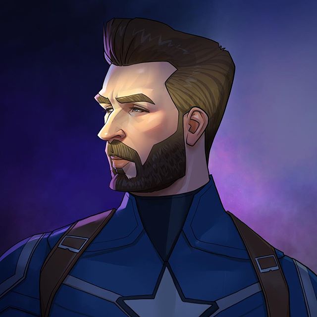 Capitán América |  23 héroes de Marvel reinventados por Xi Ding |:  bayas de cerebro