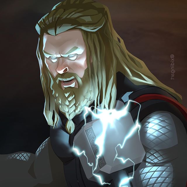 Thor |:  23 héroes de Marvel reinventados por Xi Ding |:  bayas de cerebro